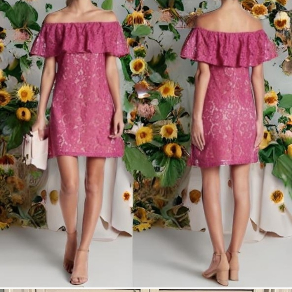 Eliza J pink lace off the shoulder.  New with tags